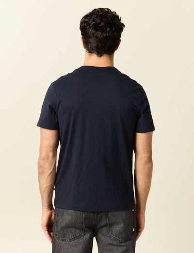 T-shirt en coton manches courtes bleu marine homme