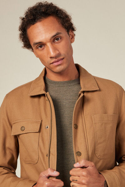 Blouson éco-responsable vert kaki homme