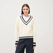 Pull manches longues ecru femme