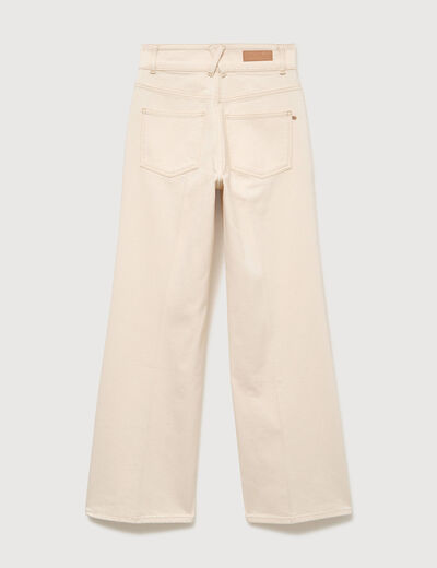 Jeans bootcut taille haute denim blanc femme