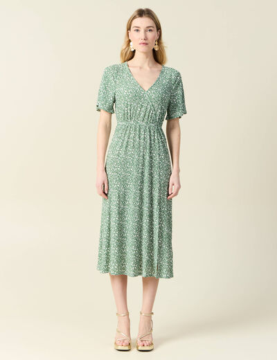Robe longue éco-responsable vert femme
