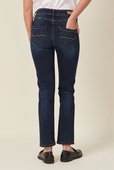 Jeans regular 7/8ème denim brut femme