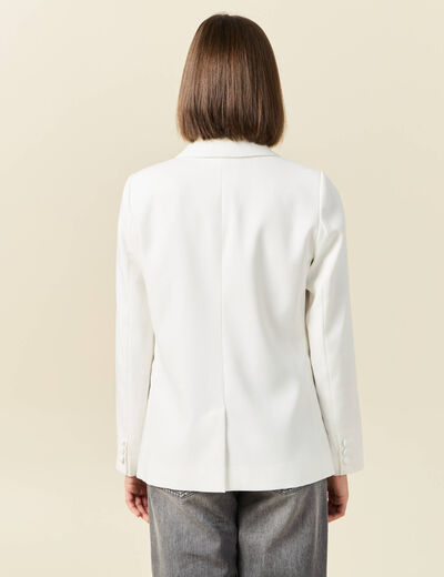 Veste esprit blazer droite ecru femme