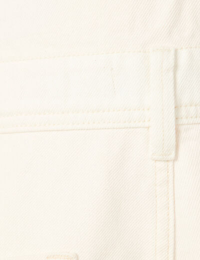 Salopette droite denim blanc femme