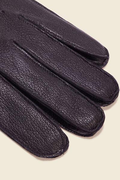 Gants en cuir noir homme