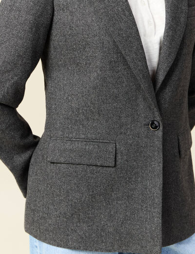 Veste blazer ajustée gris foncé femme