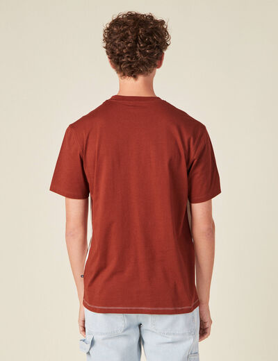 T-shirt éco-responsable marron cognac homme