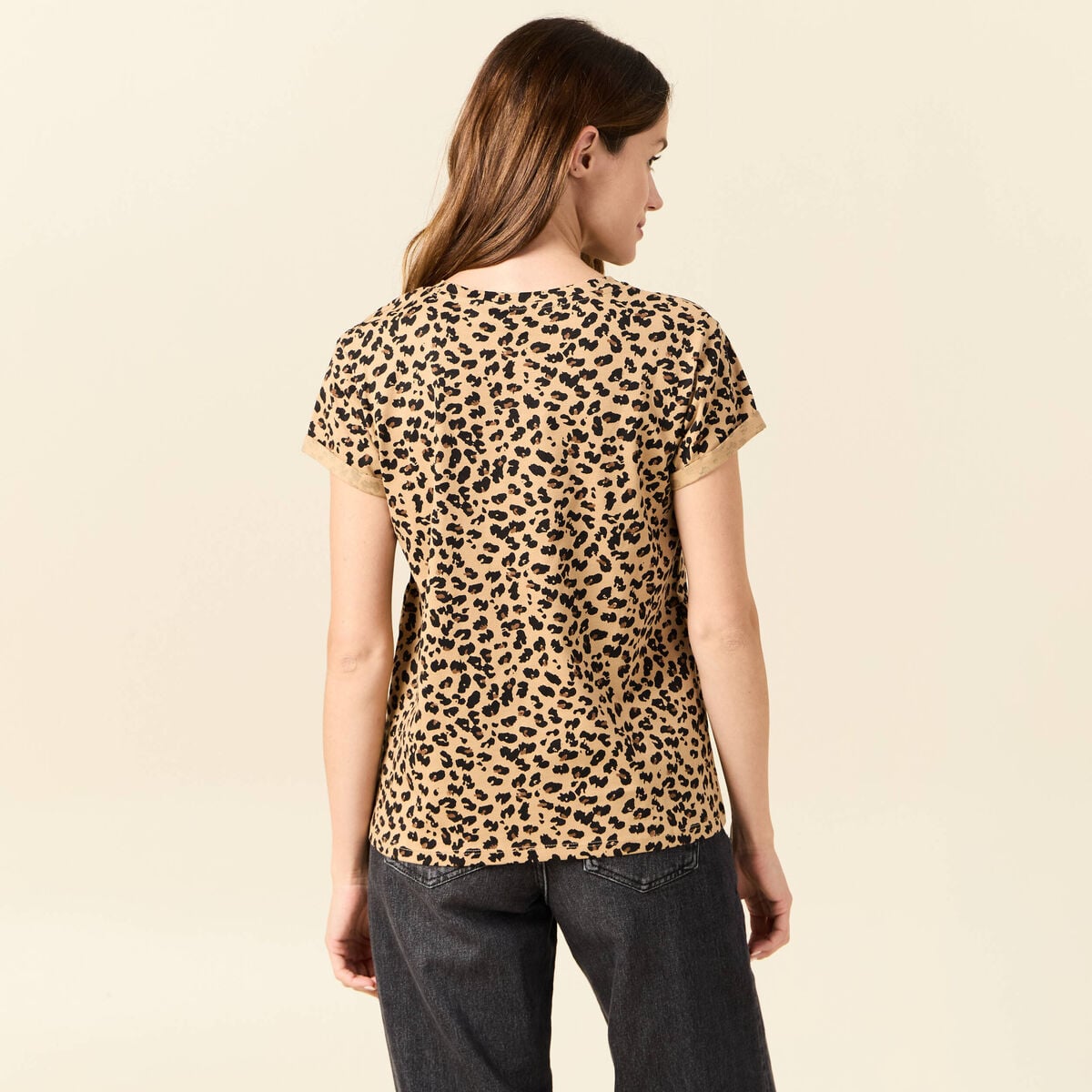 T-shirt manches courtes camel femme