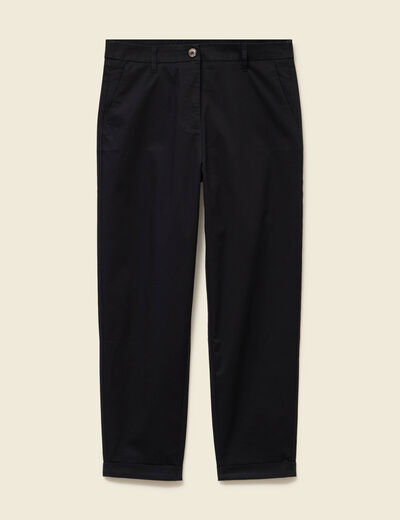 Pantalon taille haute fluide noir femme
