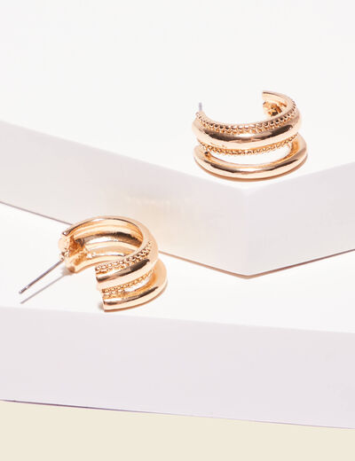 Boucles d'oreilles clous couleur or femme