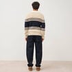 Pull manches longues en coton beige homme