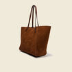 Cabas bandouli&egrave;re avec doublure marron fonc&eacute; femme