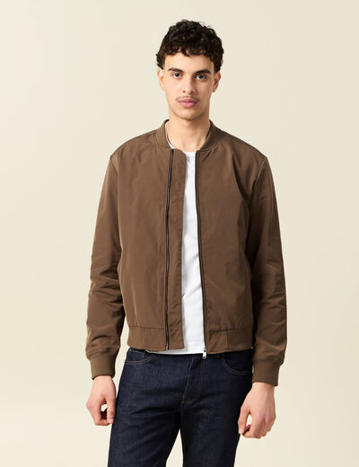 Blouson teddy éco-responsable marron homme