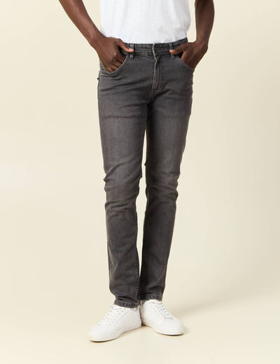 Jeans slim éco-responsable denim gris homme