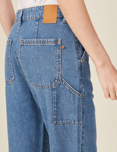 Jeans slouchy taille haute denim stone femme