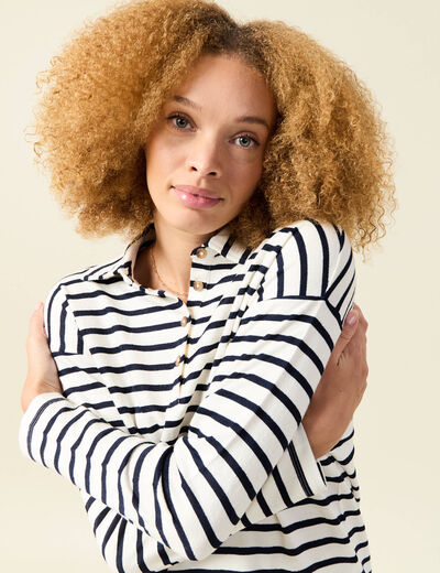 T-shirt manches longues ecru femme