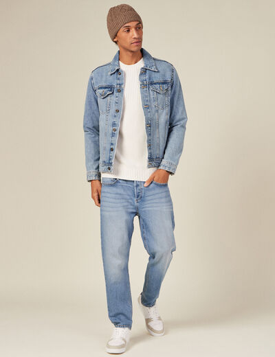 Pull manches longues fabriqué en France ecru homme