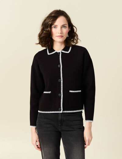 Gilet manches longues noir femme