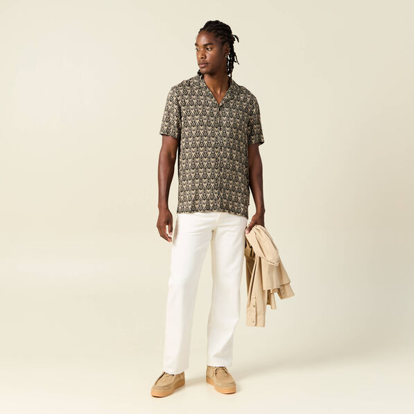 Chemise manches courtes beige homme