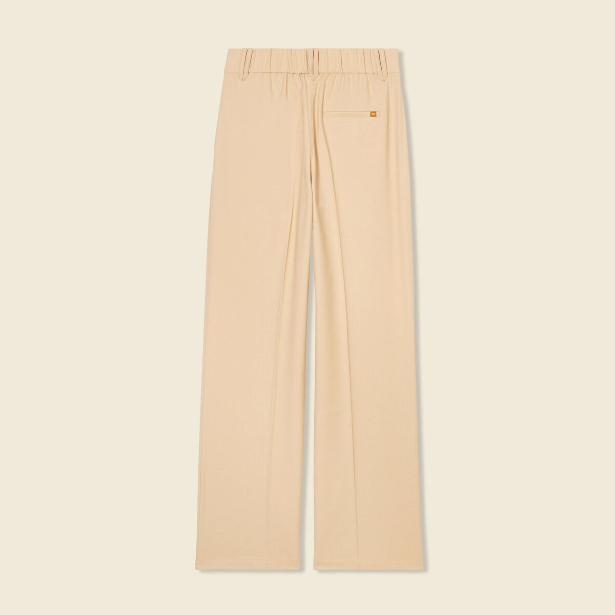 Pantalon city large à pinces beige femme