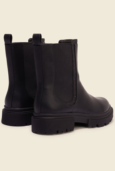 Bottines chelsea à paillettes noir femme