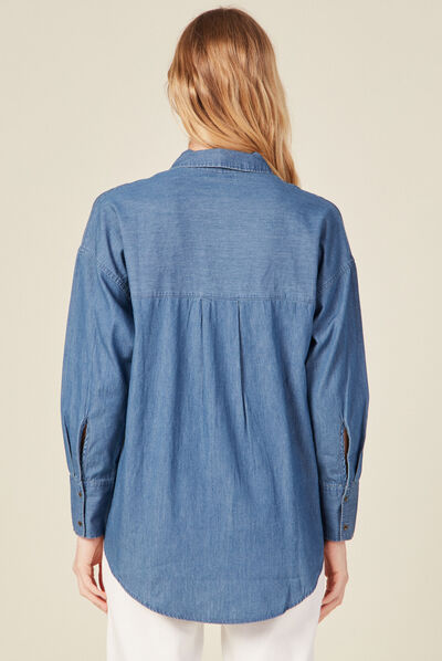 Chemise en jean denim stone femme