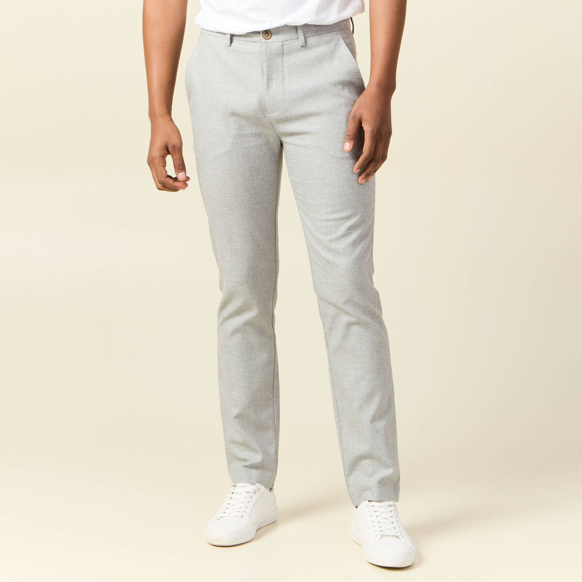 Pantalon chino gris foncé homme