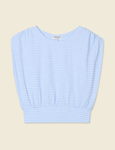 T-shirt manches courtes bleu femme