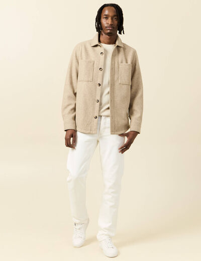 Jeans éco-responsable straight denim blanc homme