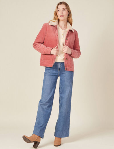 Sweat manches longues col en V creme femme