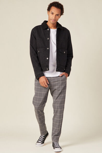 Pantalon chino tapered gris foncé homme