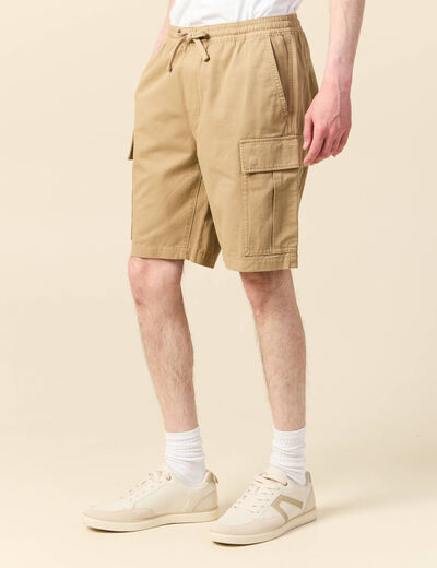 Bermuda droit cargo taupe homme