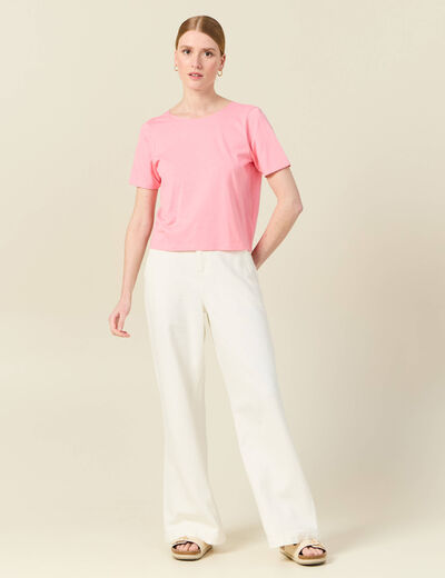 T-shirt manches courtes rose femme
