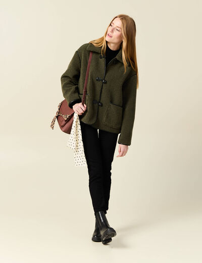 Manteau vert kaki femme