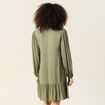 Robe évasée broderie vert kaki femme