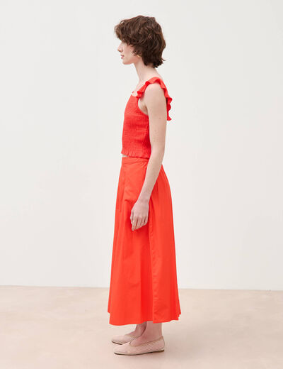 D&eacute;bardeur cintr&eacute; cropped d&eacute;collet&eacute; orange fonc&eacute; femme