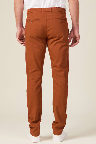 Pantalon slim Instinct chino orange foncé homme