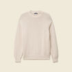 Pull col rond manches longues en coton sable homme