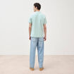 Polo cintr&eacute; manches courtes bleu gris homme