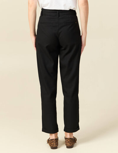 Pantalon paperbag noir femme