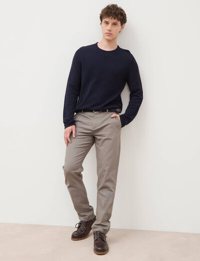 Pantalon chino straight taupe homme