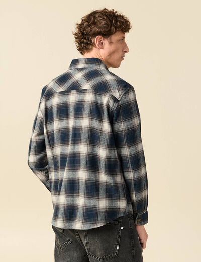 Surchemise oversize en coton bleu marine homme