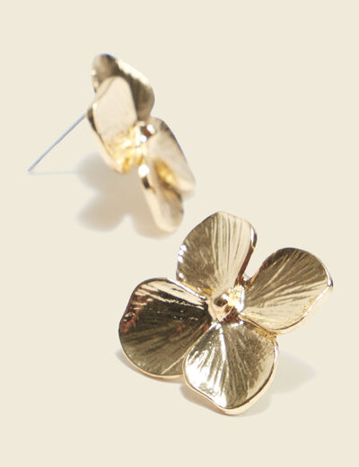 Boucles d'oreilles clous couleur or femme