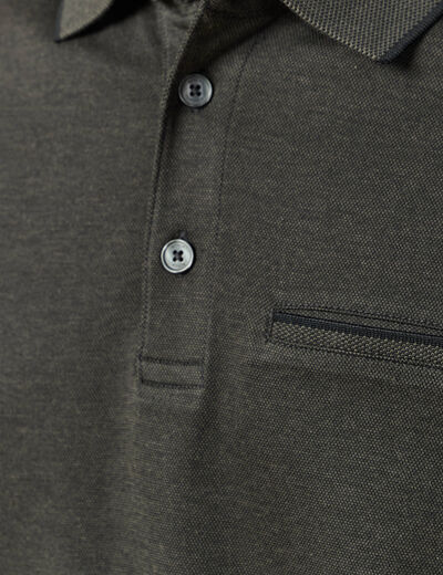 Polo cintr&eacute; manches longues noir homme