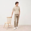 Jeans straight longueur 32 denim denim beige homme