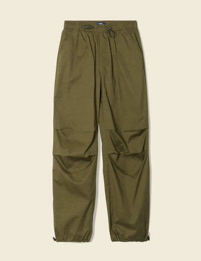 Pantalon battle bas élastiqué vert kaki femme