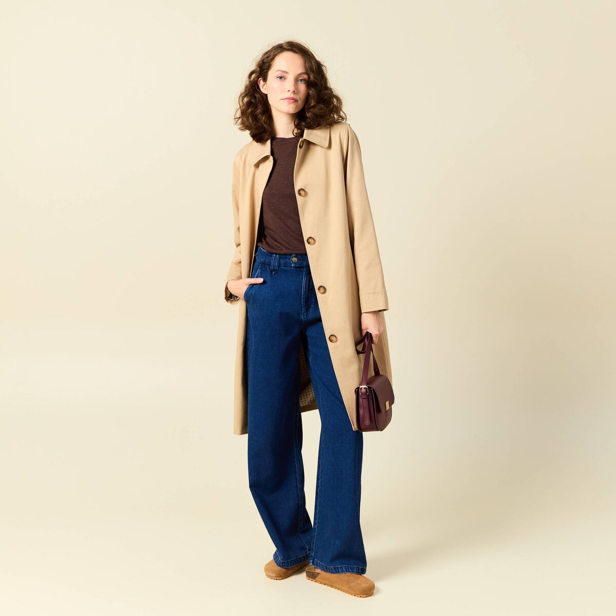 T-shirt éco-responsable marron femme