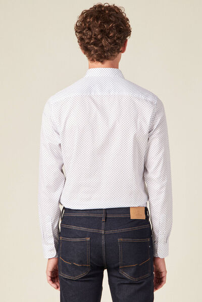 Chemise manches longues blanc homme