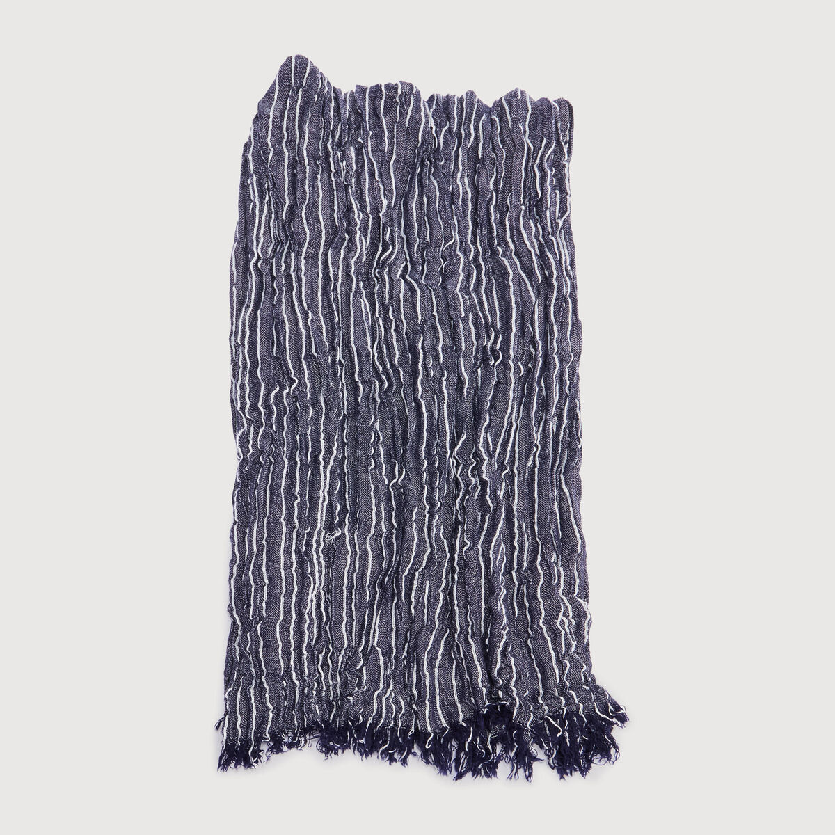 Foulard pliss&eacute; bleu marine homme