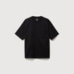T-shirt droit en coton col ras du cou noir homme